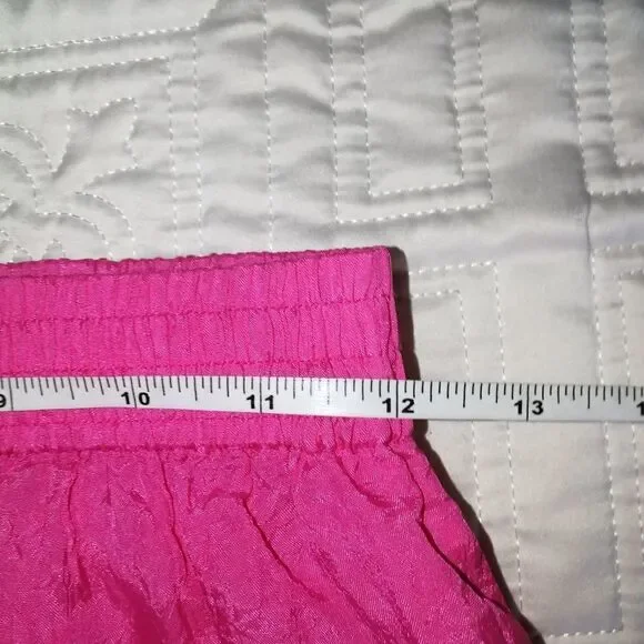VINTAGE Y2K Bubble Pink Satin Light Silky High-rise Tapered Trouser Pants Small - Picture 11 of 14